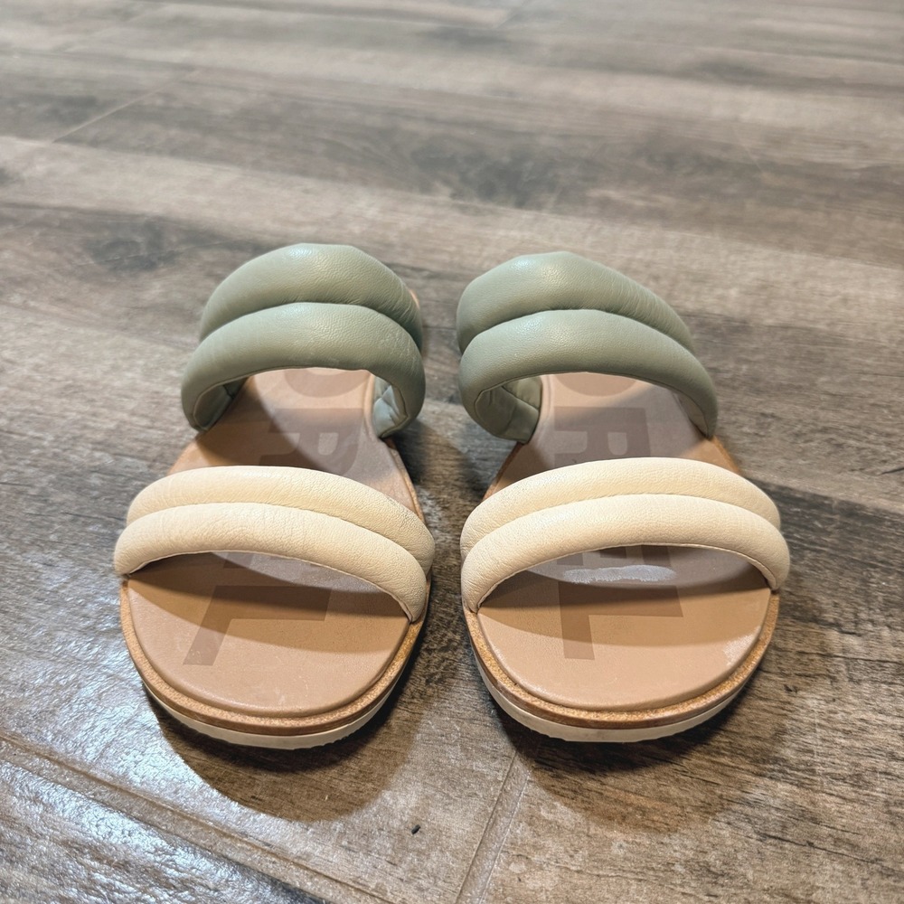 Sorel Women's Ella II‎ Puff Colorblock Leather Slide,Safari Chalk, 9.5 - Picture 4 of 10